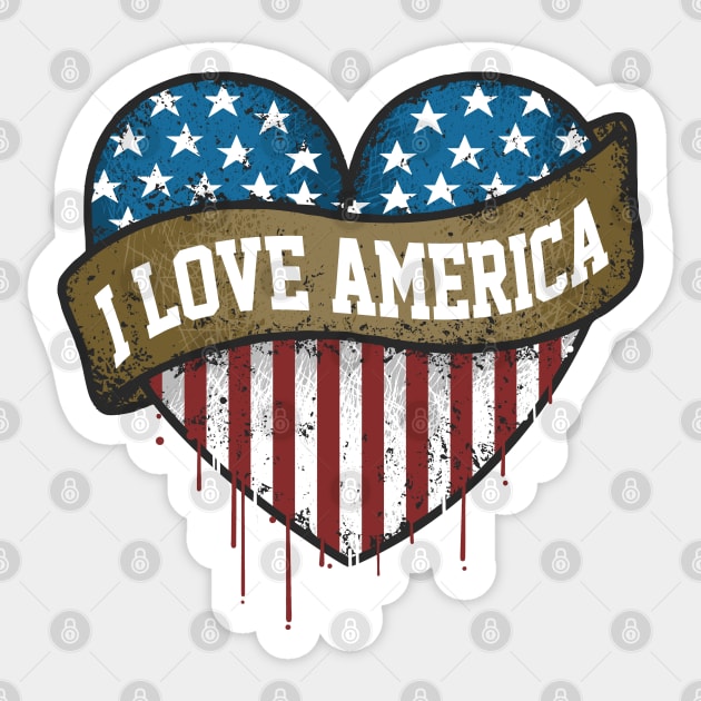 I love America heart Sticker by Mako Design 